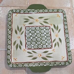 Temptations Green Old World Square Serving Platter 8 In